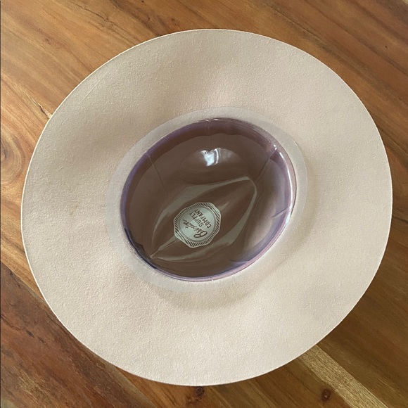 Brixton Joanna neutral felt wool hat wide floppy brim fedora grosgrain ribbon M - Picture 10 of 16